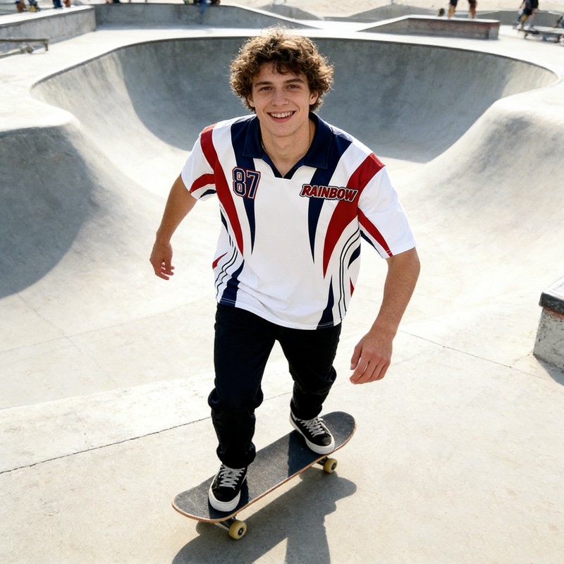 Color Block Patchwork Soccer Jersey