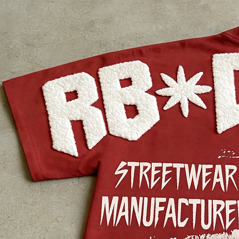 Towel Embroidery Direct Injection Print T-Shirt