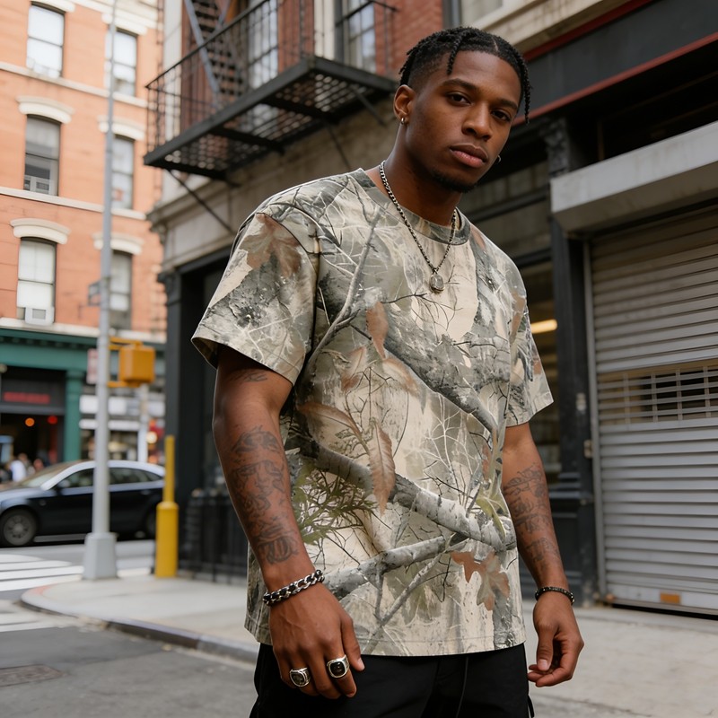 Sublimation Print Tree Camo T-Shirt