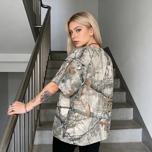 Sublimation Print Tree Camo T-Shirt | Lightweight and Breathable | High-Quality Polyester | Custom Streetwear Manufacturer