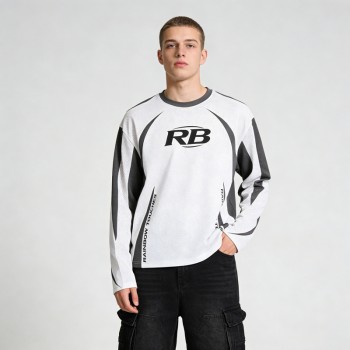 Sublimation Print RB Logo T-shirt | Breathable Mesh Fabric | Sporty and Stylish Design | OEM Streetwear