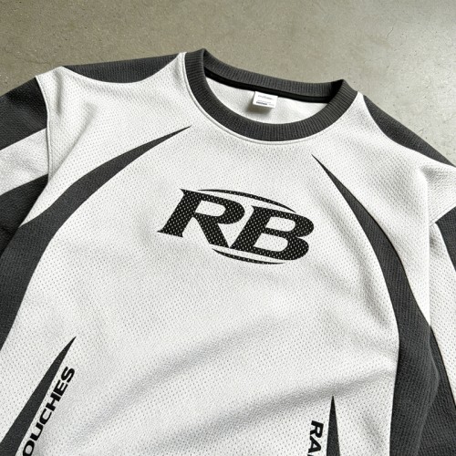 Sublimation Print RB Logo T-shirt | Breathable Mesh Fabric | Sporty and Stylish Design | OEM Streetwear