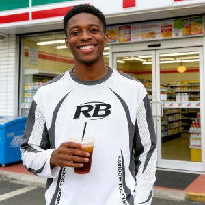 Sublimation Print RB Logo T-shirt | Breathable Mesh Fabric | Sporty and Stylish Design | OEM Streetwear