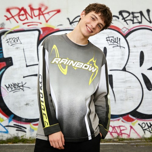 Full Sublimation Print Gradient Moto Jersey | Breathable Fabric | Performance Fit | OEM Streetwear