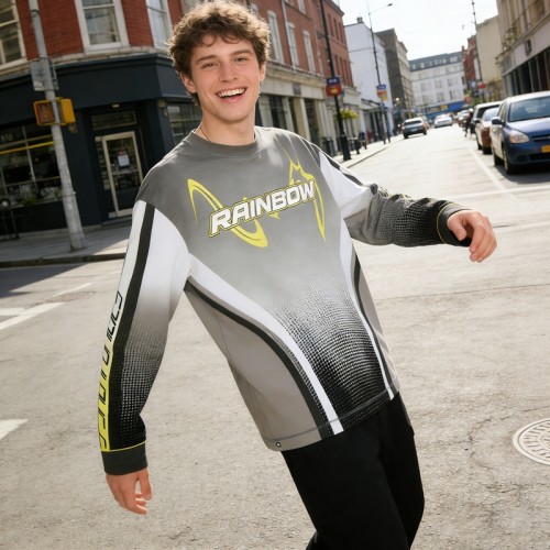 Full Sublimation Print Gradient Moto Jersey | Breathable Fabric | Performance Fit | OEM Streetwear