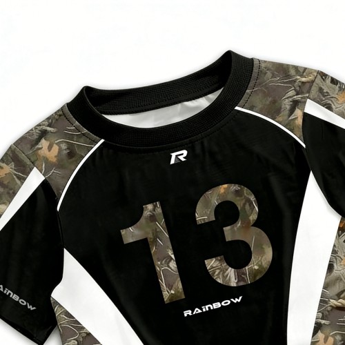 Camo Sublimation Print Color Block Jersey | Breathable Fabric | Oversized Fit | OEM Streetwear
