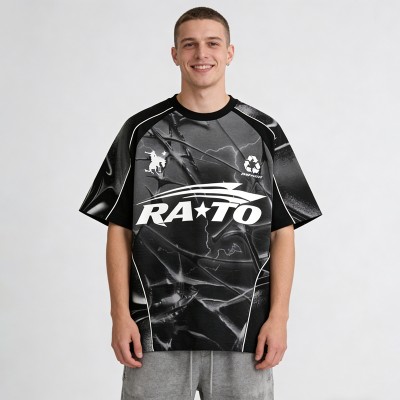 Full Sublimation Print Thunder Graphic Tee | Color Block | Breathable Polyester | Custom Streetwear Manufacturer