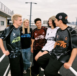 Full Sublimation Print Thunder Graphic Tee | Color Block | Breathable Polyester | Custom Streetwear Manufacturer