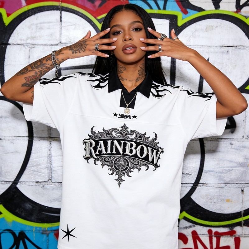 Rainbow 3D Embroidered Polo Shirt