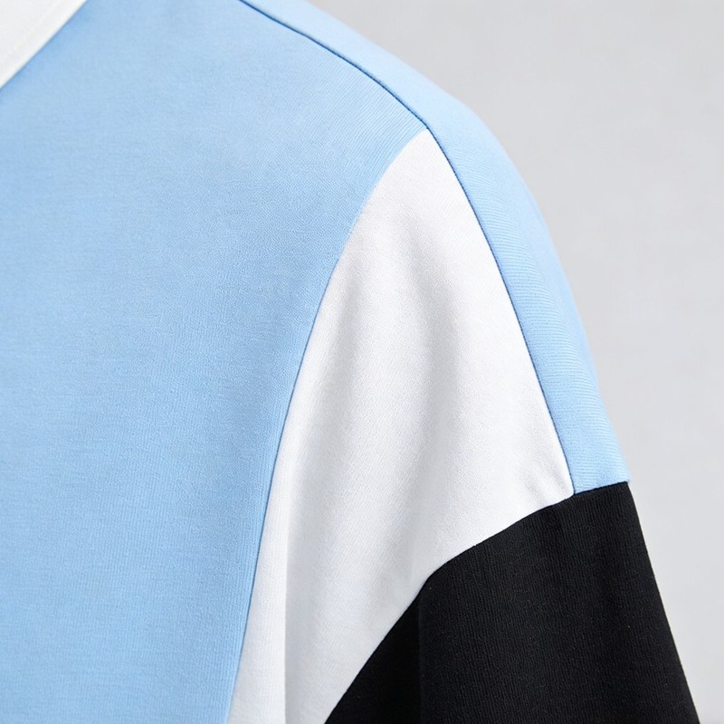 Screen Print Color Block Polo Shirt