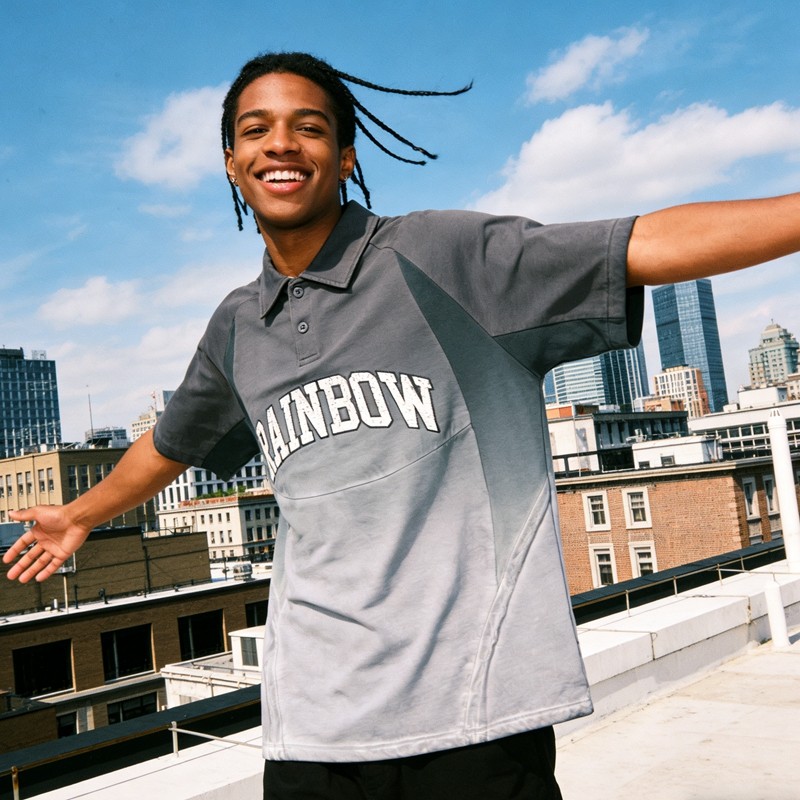 Washed Vintage Color Block Polo