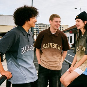 Washed Vintage Color Block Polo | Applique and Spray Color | Custom Streetwear Manufacturer