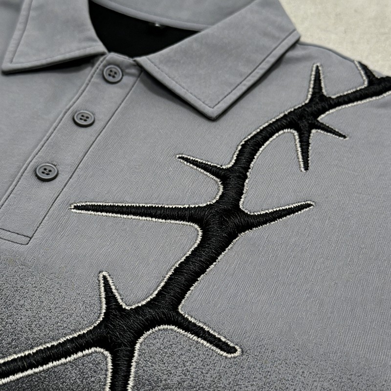 Dip Dye 3D Embroidery Polo Shirt