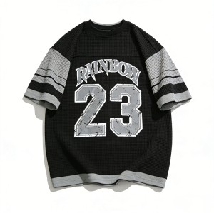 Screen Print Waffle Knit T-Shirt | Embroidery Patch | Heavy Weight Cotton | Streetwear Manufacturer