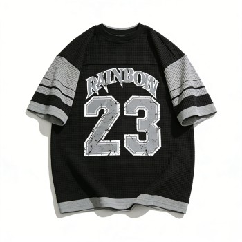 Screen Print Waffle Knit T-Shirt | Embroidery Patch | Heavy Weight Cotton | Streetwear Manufacturer