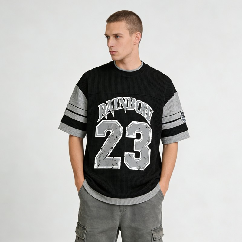 Screen Print Waffle Knit T-Shirt