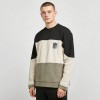 Men's Waffle Knit Patchwork Crewneck Sweatshirt | Embroidered Patches | Custom Streetwear Manufacturer
