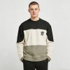 Men's Waffle Knit Patchwork Crewneck Sweatshirt | Embroidered Patches | Custom Streetwear Manufacturer