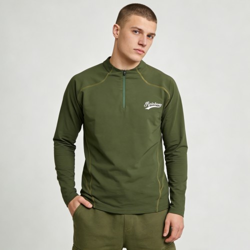 Puff Print Quarter-Zip Pullover | Contrast Stitching | Stretch Fabric | Streetwear Manufacturer