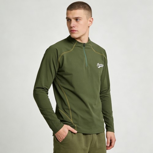 Puff Print Quarter-Zip Pullover | Contrast Stitching | Stretch Fabric | Streetwear Manufacturer