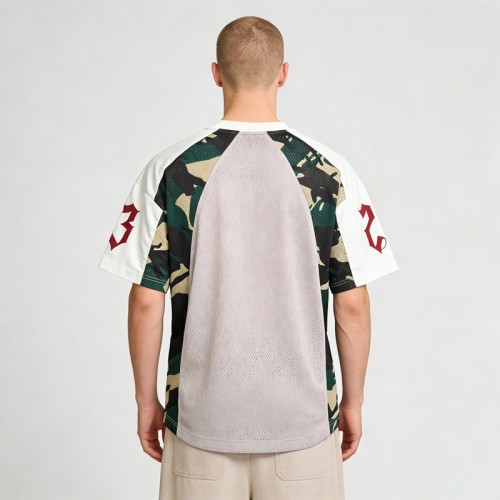 Camouflage Sublimation Jersey | Embroidery Patches | Mesh Fabric | Custom Streetwear Manufacturer