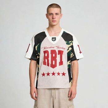Camouflage Sublimation Jersey | Embroidery Patches | Mesh Fabric | Custom Streetwear Manufacturer