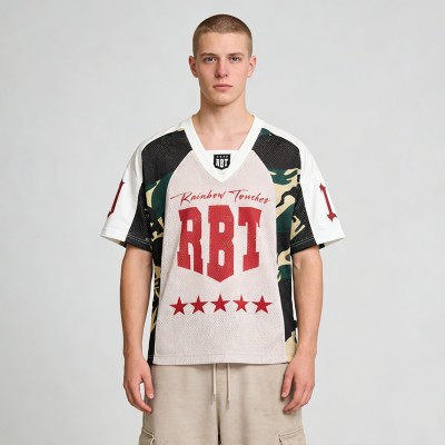 Camouflage Sublimation Jersey | Embroidery Patches | Mesh Fabric | Custom Streetwear Manufacturer