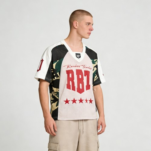 Camouflage Sublimation Jersey | Embroidery Patches | Mesh Fabric | Custom Streetwear Manufacturer