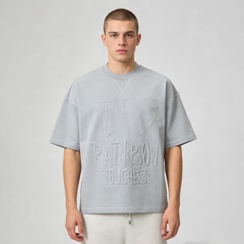 Embossed Heart Graphic T-Shirt | Oversized Fit | Minimalist Streetwear | Streetwear Manufacturer