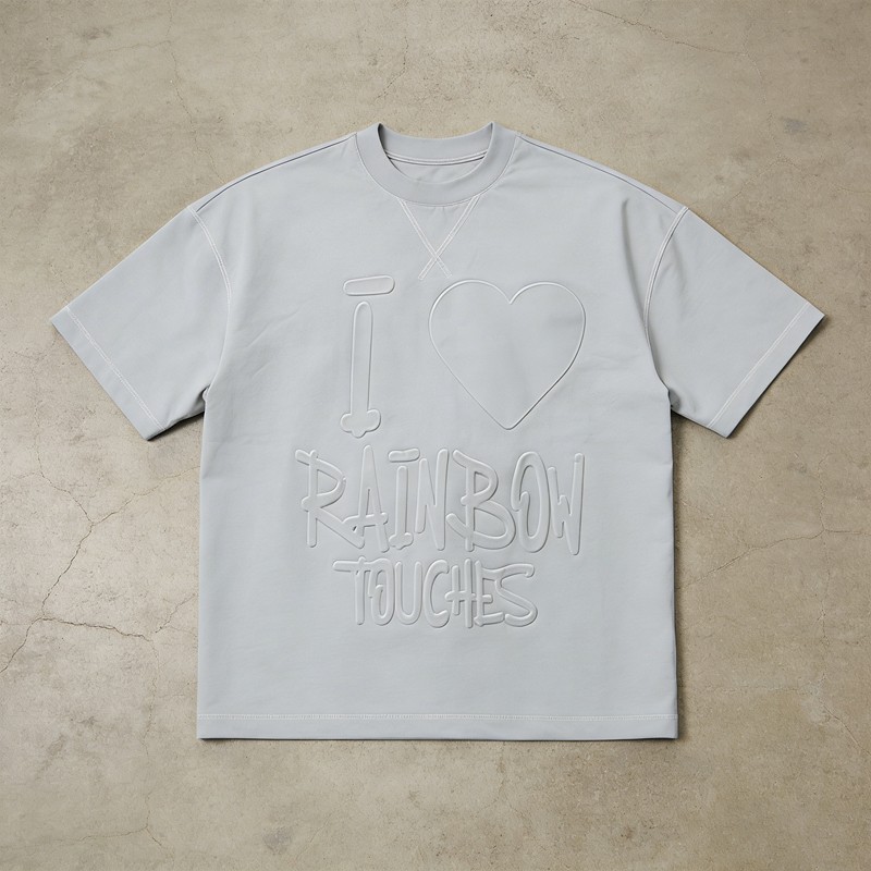 Embossed Heart Graphic T-Shirt