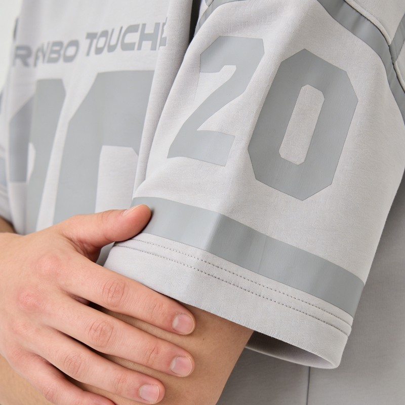 Silver Reflective Print Football Jersey