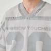 Silver Reflective Print Football Jersey | V-Neck | Oversized Fit | Custom Streetwear Manufacturer