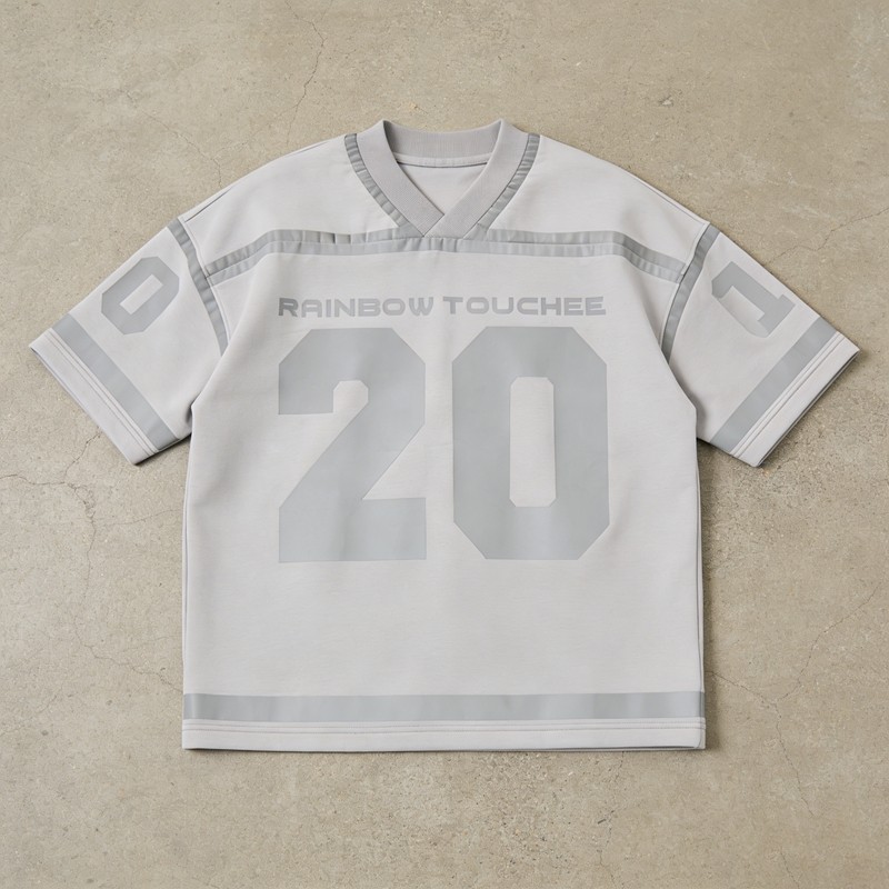 Silver Reflective Print Football Jersey