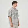 Silver Reflective Print Football Jersey | V-Neck | Oversized Fit | Custom Streetwear Manufacturer