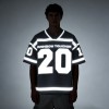 Silver Reflective Print Football Jersey | V-Neck | Oversized Fit | Custom Streetwear Manufacturer