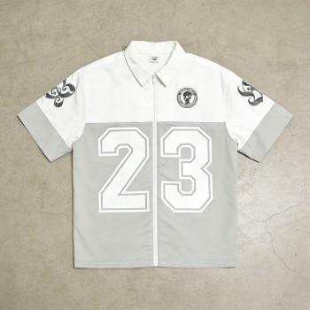 Men's Ink Printing Paneled Zip-Up Shirt | Breathable | Cotton Blend | Custom Streetwear Manufacturer