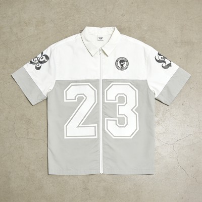 Men's Ink Printing Paneled Zip-Up Shirt | Breathable | Cotton Blend | Custom Streetwear Manufacturer