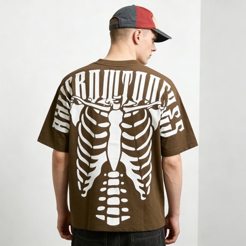 Normal Wash Skeleton T-Shirt | Screen Print and Embroidery | Custom Streetwear Manufacturer