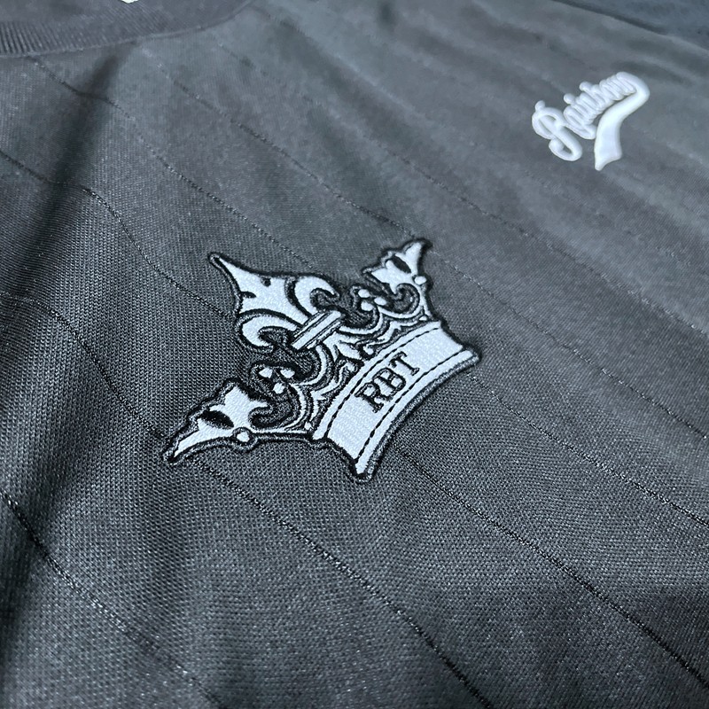 Flame Embroidery and Screen Print Mesh Jersey