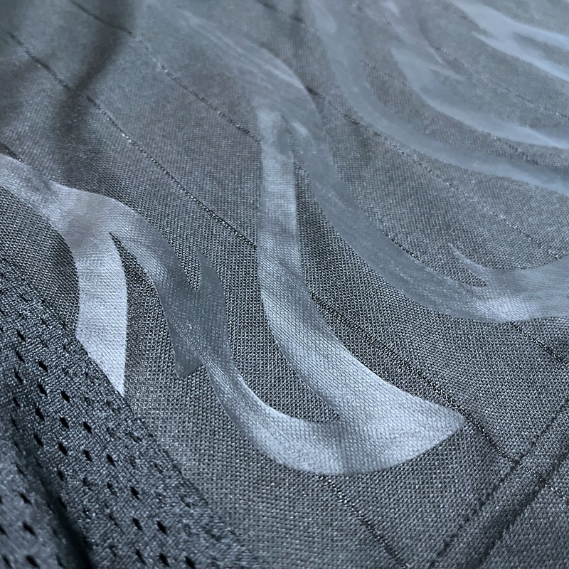 Flame Embroidery and Screen Print Mesh Jersey