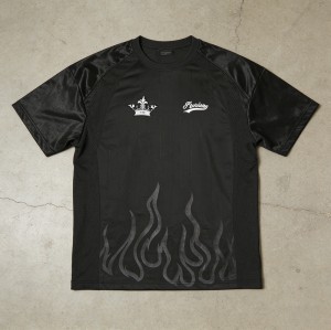 Flame Embroidery and Screen Print Mesh Jersey | Polyester Mesh | Custom Streetwear Manufacturer
