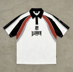 Men's Embroidered Patches Sublimation Polo Shirt | Mesh Polyester | Custom Streetwear Manufacturer