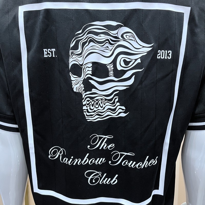 Men's Skull Embroidery and Screen Print Polo Shirt