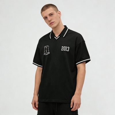 Men's Skull Embroidery and Screen Print Polo Shirt | Oversized Fit | Custom Streetwear Manufacturer