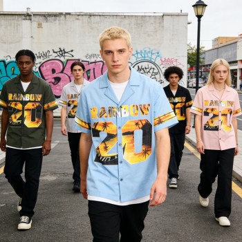 Men's Heat Transfer Printing Camp Collar Shirt | Beach Streetwear | Custom Streetwear Manufacturer