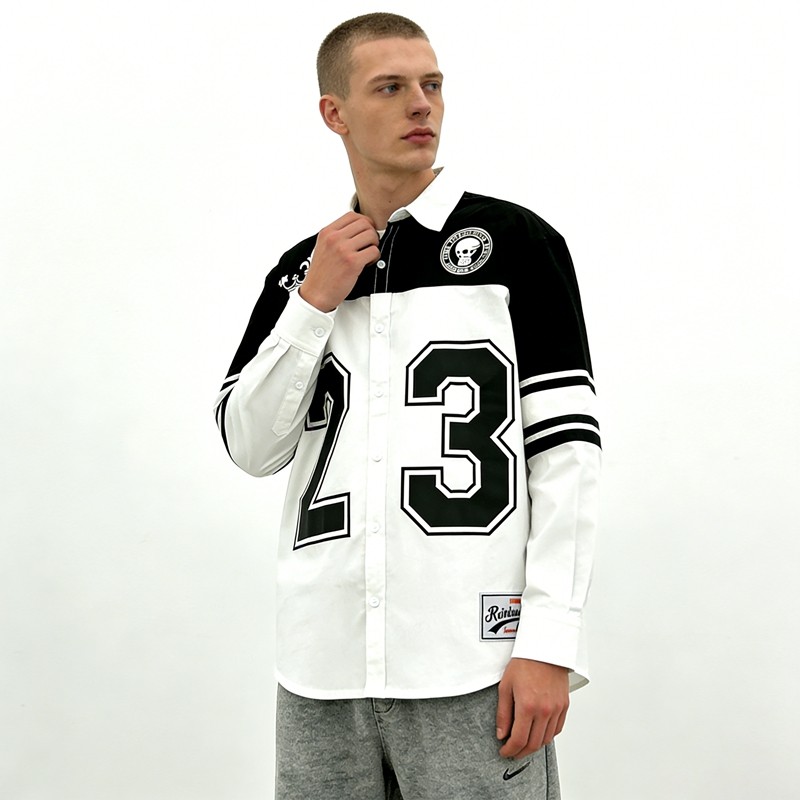 Men's Ink Printed 23 Number Baseball Shirt