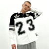 Men's Ink Printed 23 Number Baseball Shirt | Black White Contrast | Streetwear | OEM Streetwear