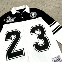 Men's Ink Printed 23 Number Baseball Shirt | Black White Contrast | Streetwear | OEM Streetwear