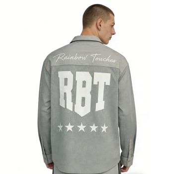 Men's Patch Embroidery Embroidery Mesh Shirt | Mesh Polyester | Streetwear | OEM Streetwear