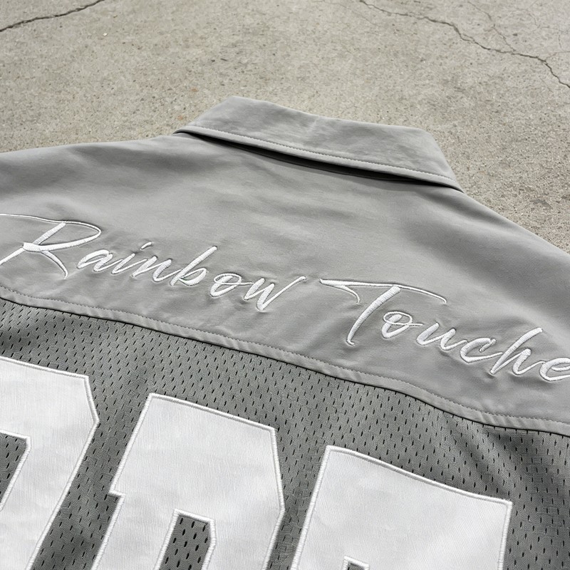 Men's Patch Embroidery Embroidery Mesh Shirt